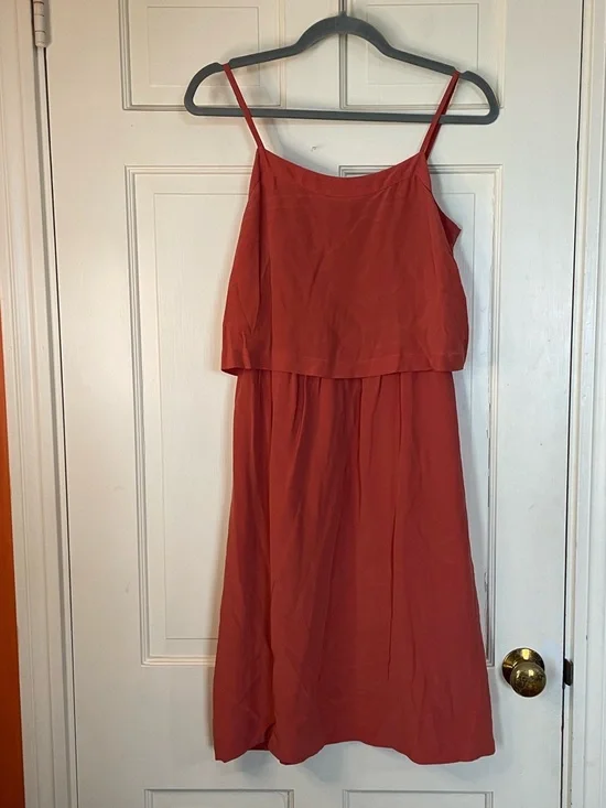 Madewell Size 0 Silk Overlay Cami Dress Burnt Copper Relaxed Minimalist - Picture 8 of 8